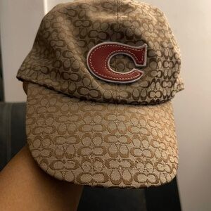 Coach Kids Signature Logo Baseball Cap - Brown & Tan Size S/M NWOT